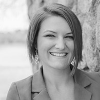 Black and white photo of consultant Danielle Flack