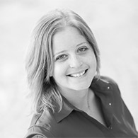 Black and white photo of consultant Kristin Brindley