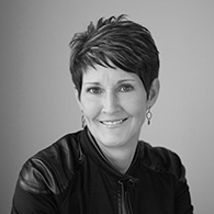 Black and white photo of consultant Tammy Kelly