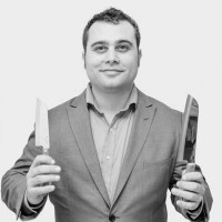 Black and white photo of consultant Aaron Ludin