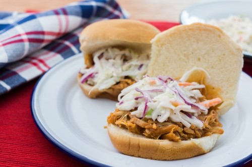 Slow-Cooker Barbecue Pulled Chicken Sliders