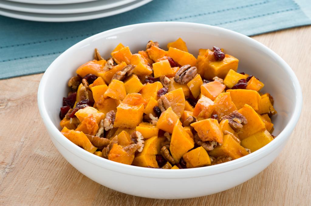 Roasted Butternut Squash With Pecans and Cranberries