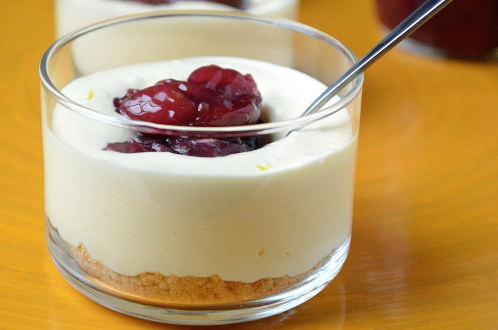 No-Bake Cheesecake Shooters With Cherries