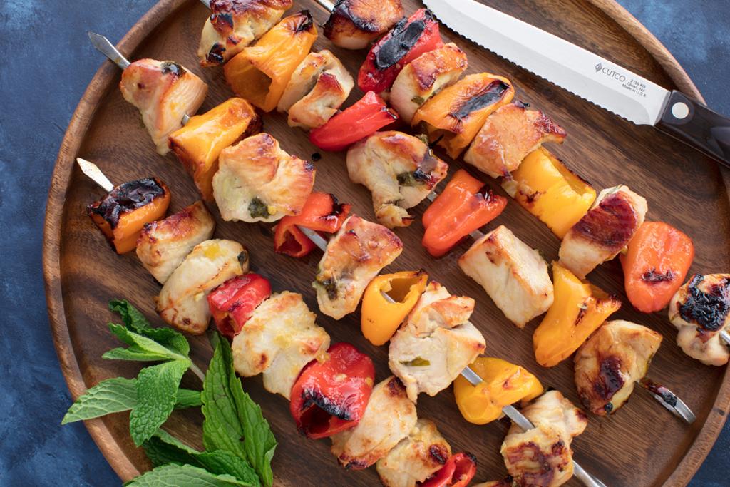 Preserved Lemon Chicken and Pepper Kabobs