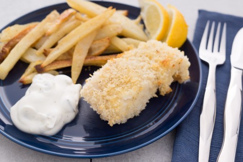 Fish and Chips With Pickle Dipping Sauce