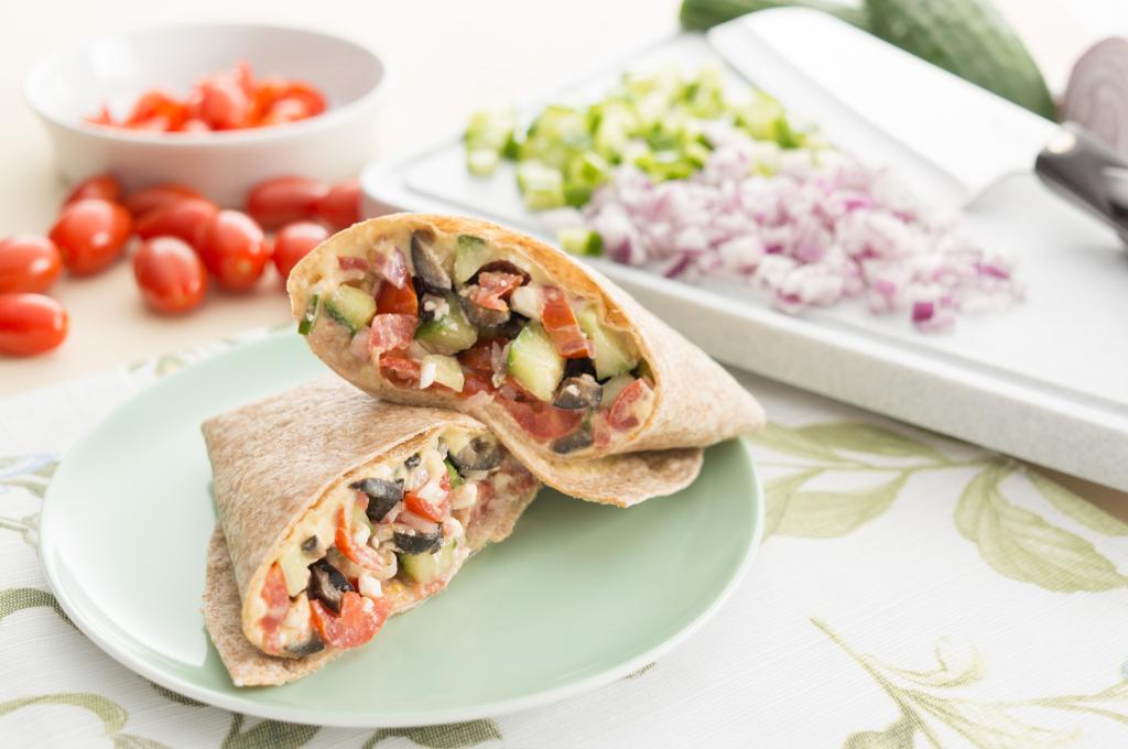 Vegetable and Hummus Wrap