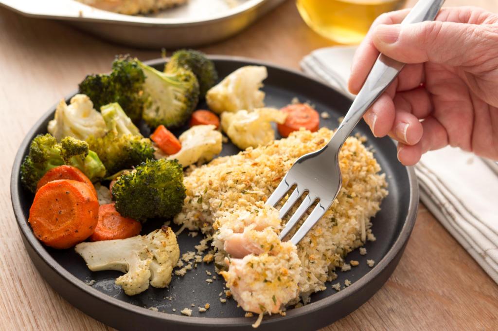 Parmesan Crusted Salmon With Vegetables