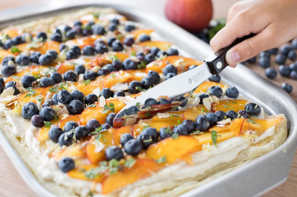 Fruit Slab Pie With Peaches And Blueberries