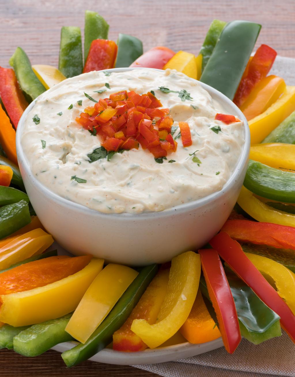 Zesty Herb Dip With Bell Peppers 