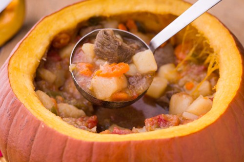 Pumpkin Stew in Baked Pumpkin