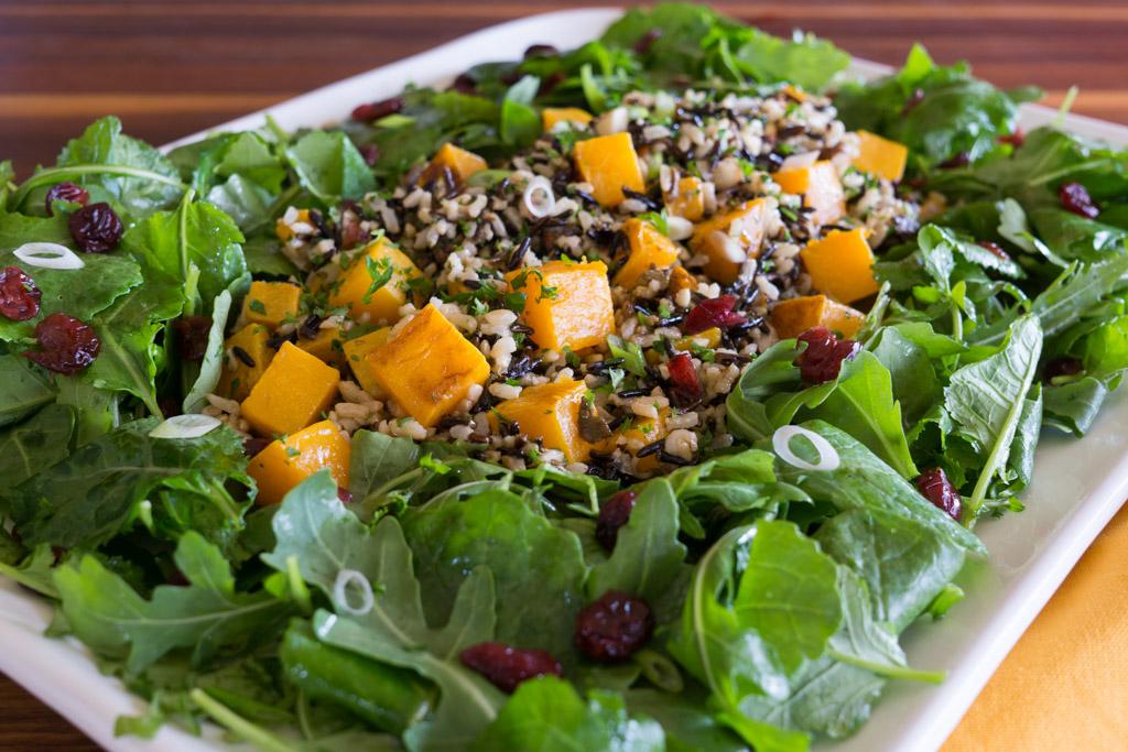 Roasted Squash, Wild Rice and Kale Salad