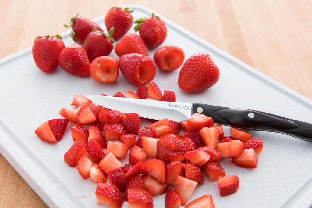 Hulled strawberries with the 4 Inch Gourmet Paring knife.