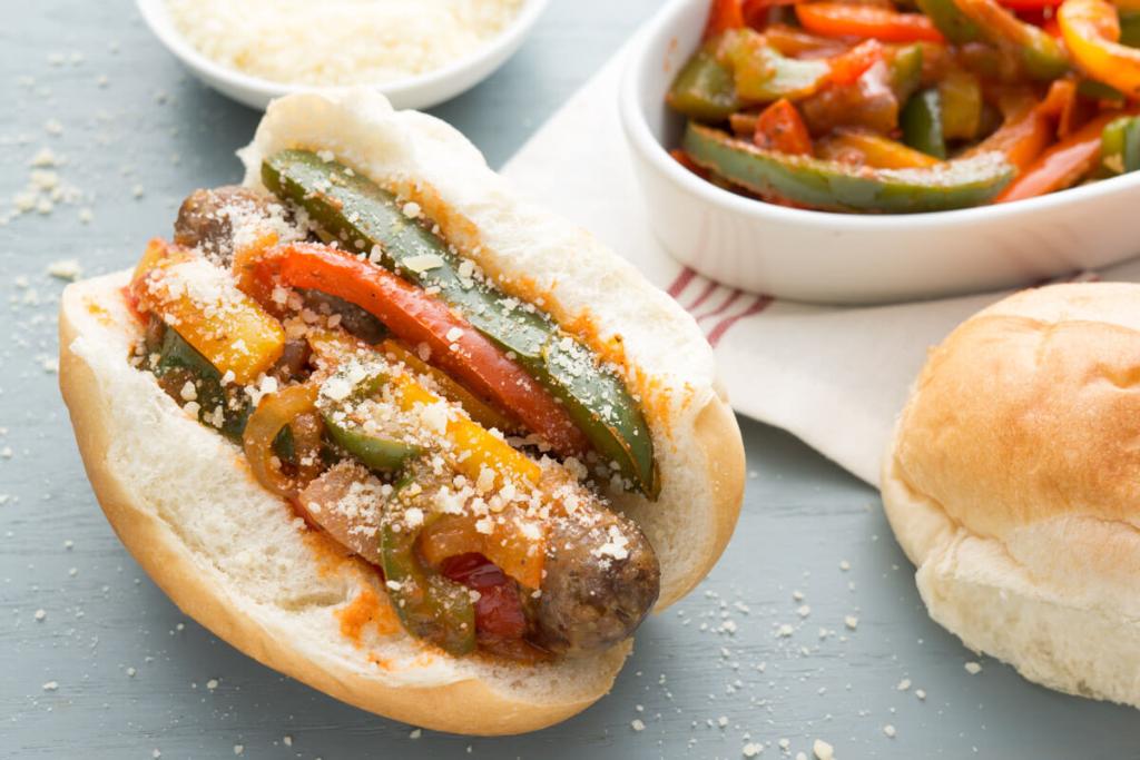 Recipe: Slow Cooker Sausages with Peppers and Onions