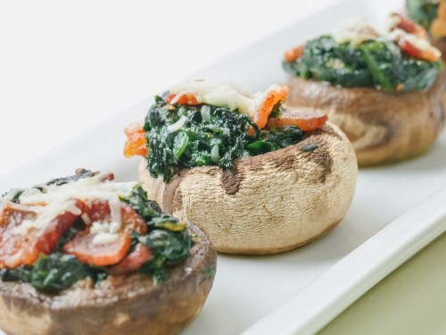 Spinach and Bacon Stuffed Mushrooms