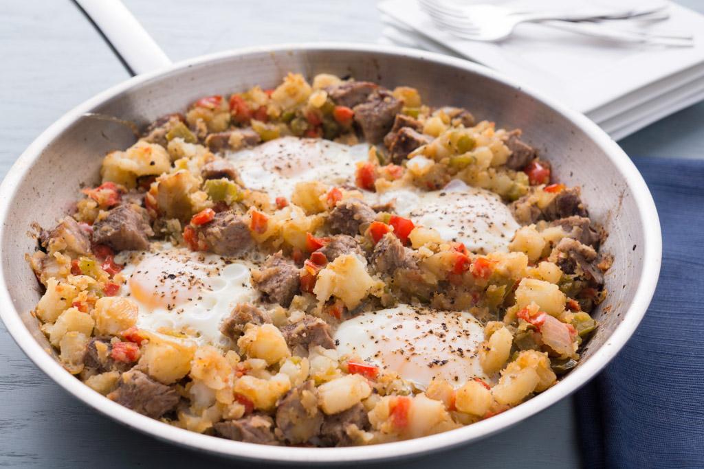 Breakfast Steak and Eggs Skillet - One Pan Recipe