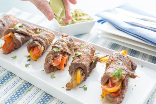 Steak Fajita Roll-Ups Appetizer