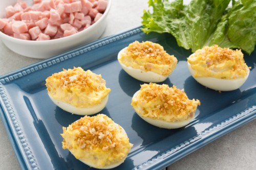 Ham and Cheese Stuffed Eggs