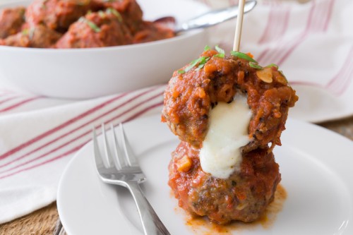 Mozzarella Stuffed Meatballs