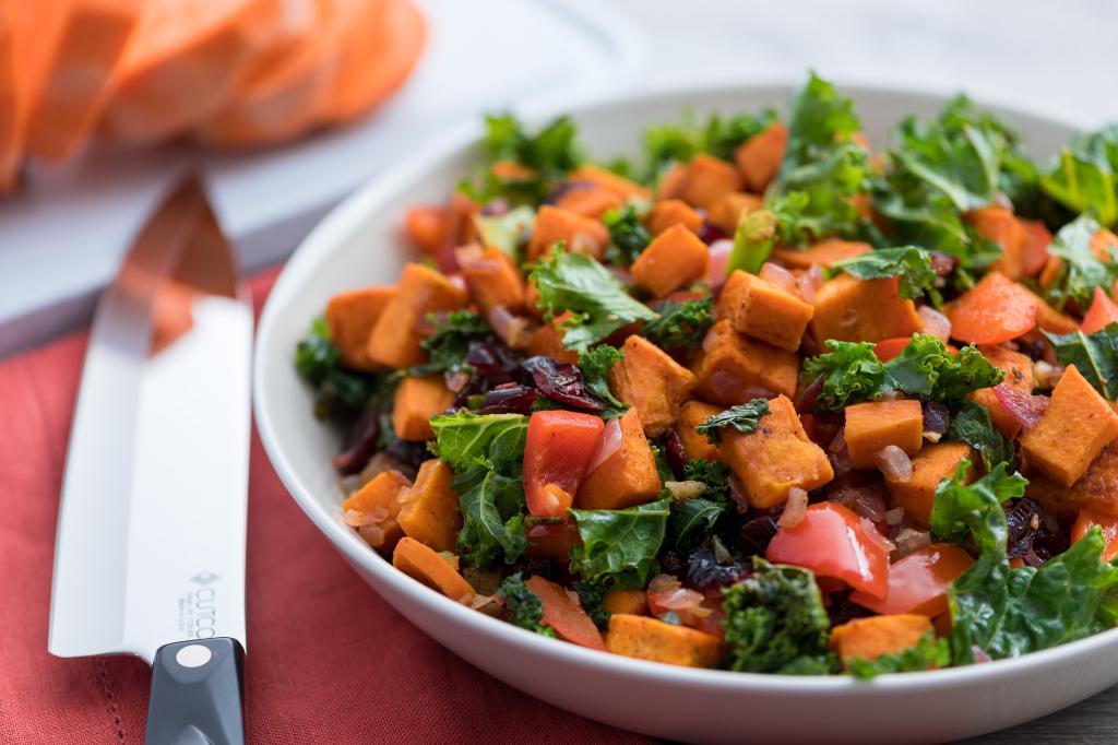 Roasted Sweet Potato and Kale Hash