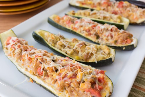 Ground Turkey Stuffed Zucchini Boats