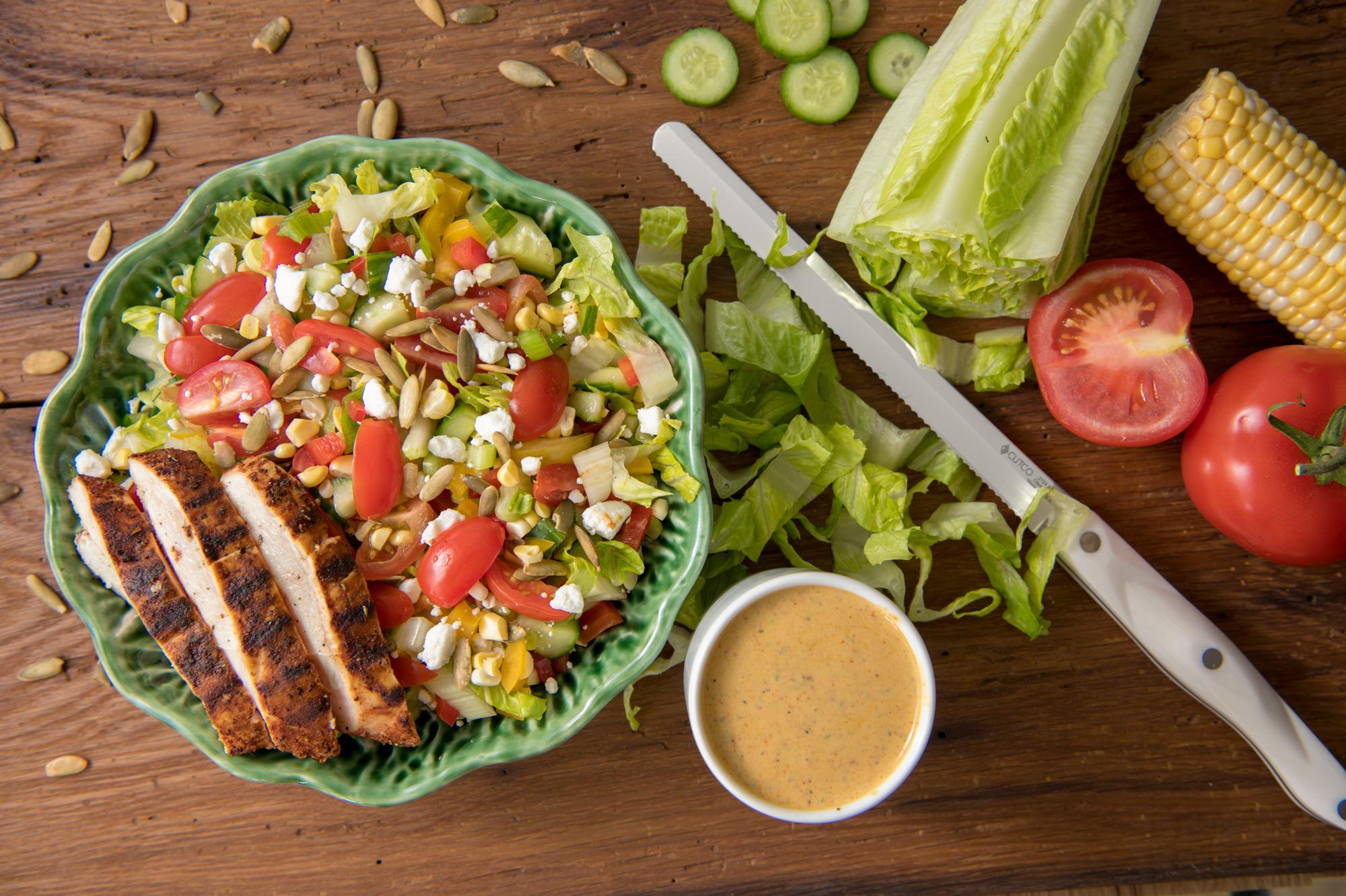 Chopped Chicken and Seven Vegetable Salad