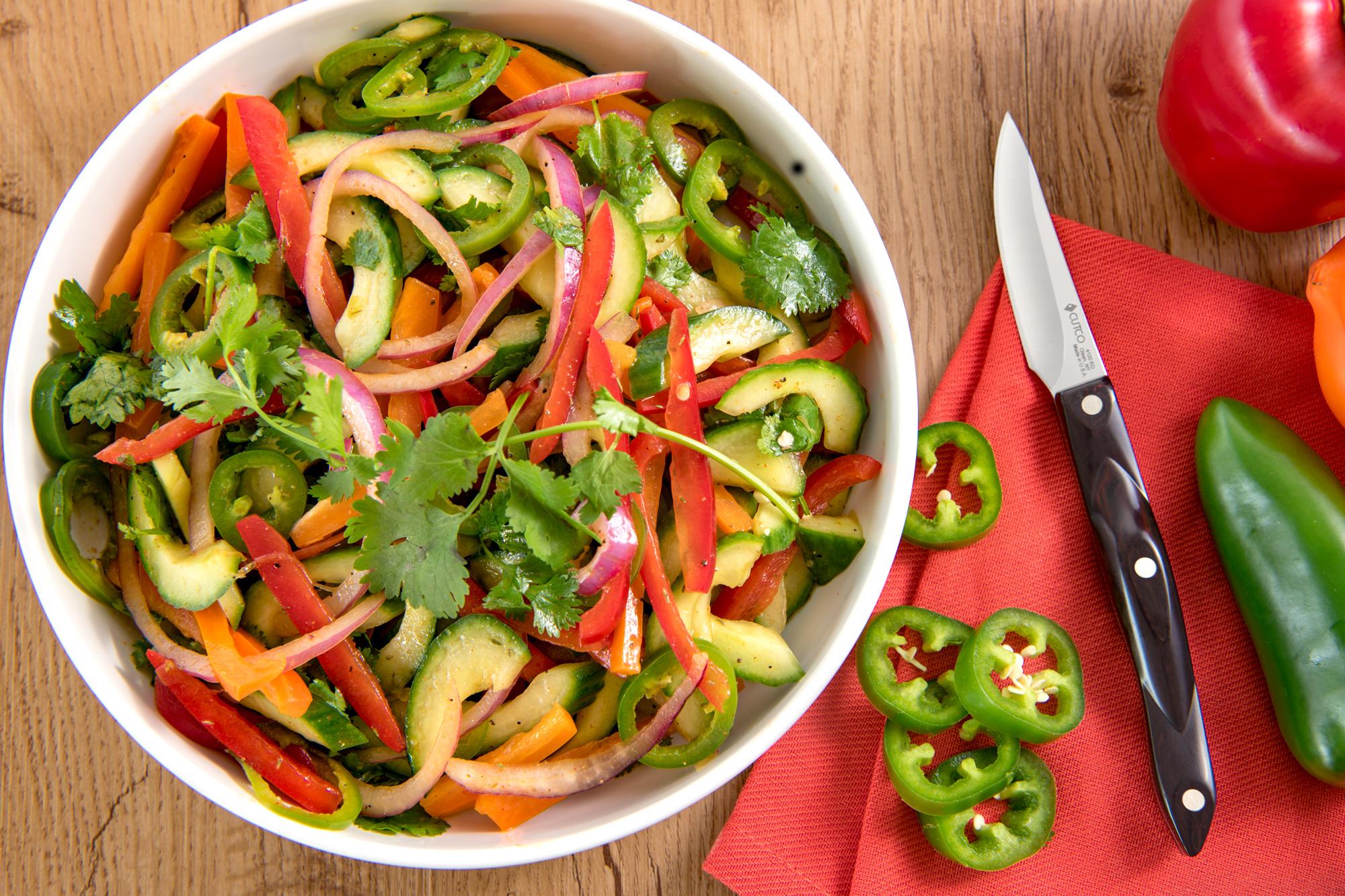 Cucumber, Red Pepper and Jalapeño Slaw
