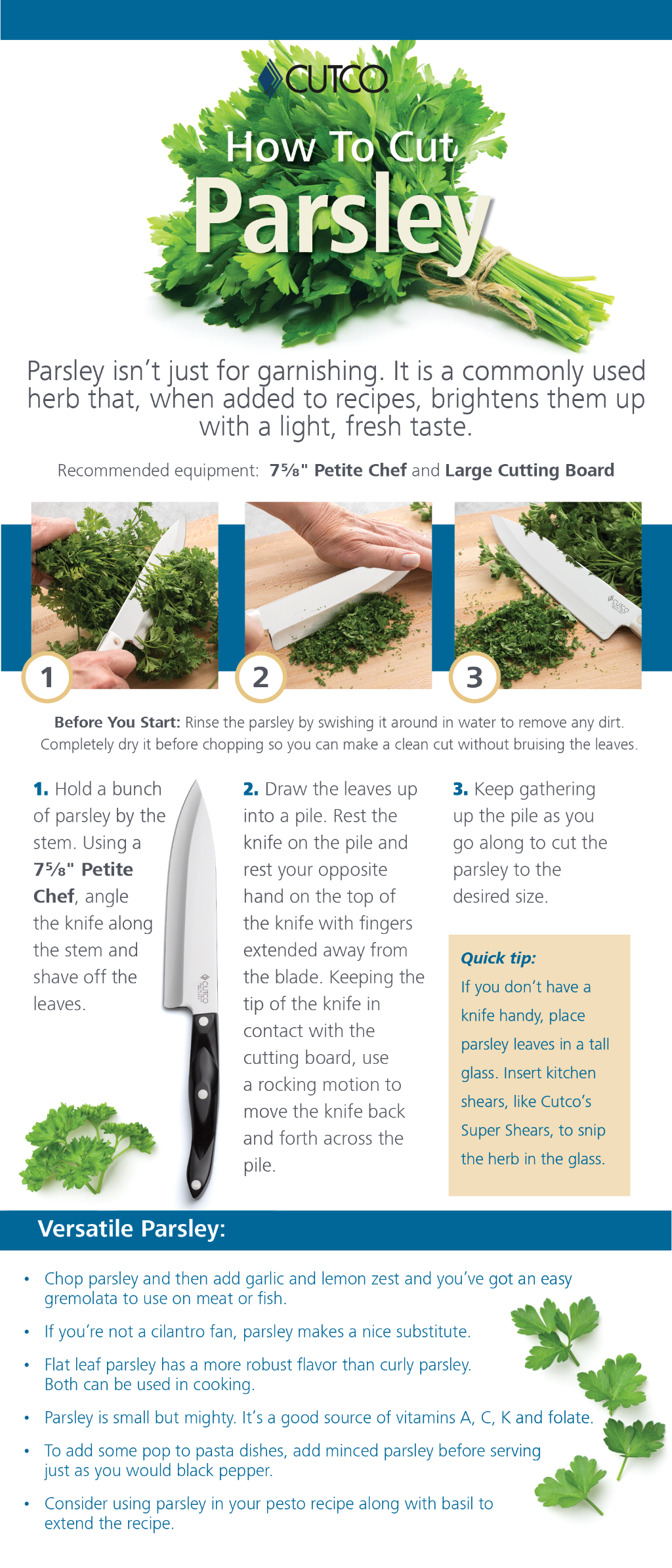 How To Chop A Mountain of Fresh Italian Parsley in Seconds