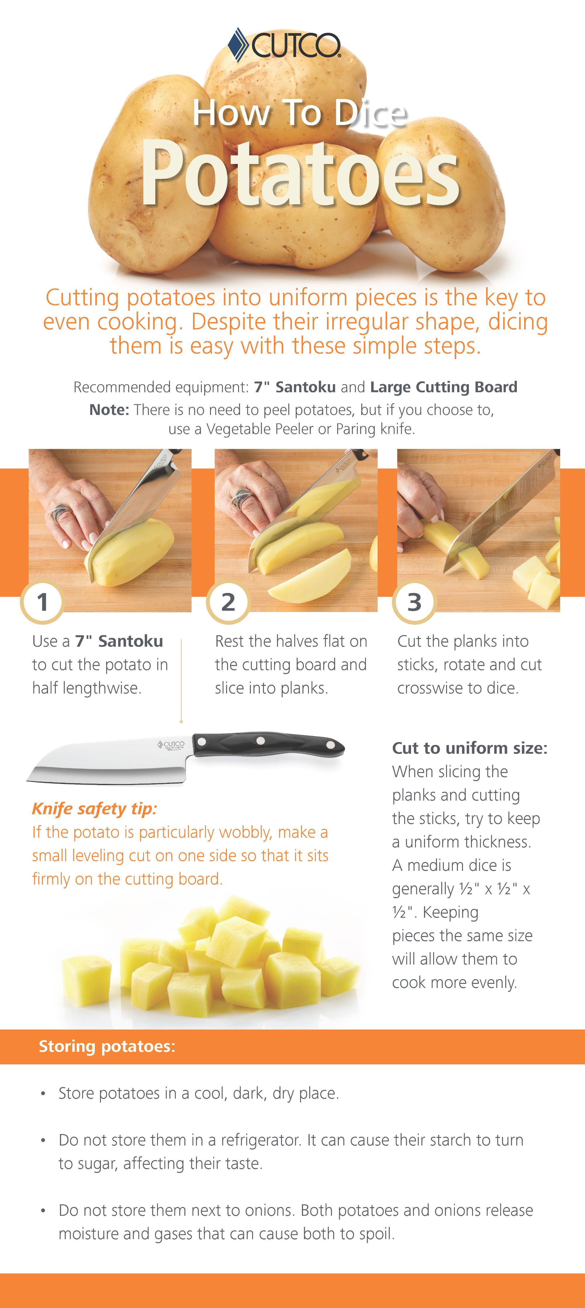 How to cut potatoes into cubes - Eat Well Spend Smart