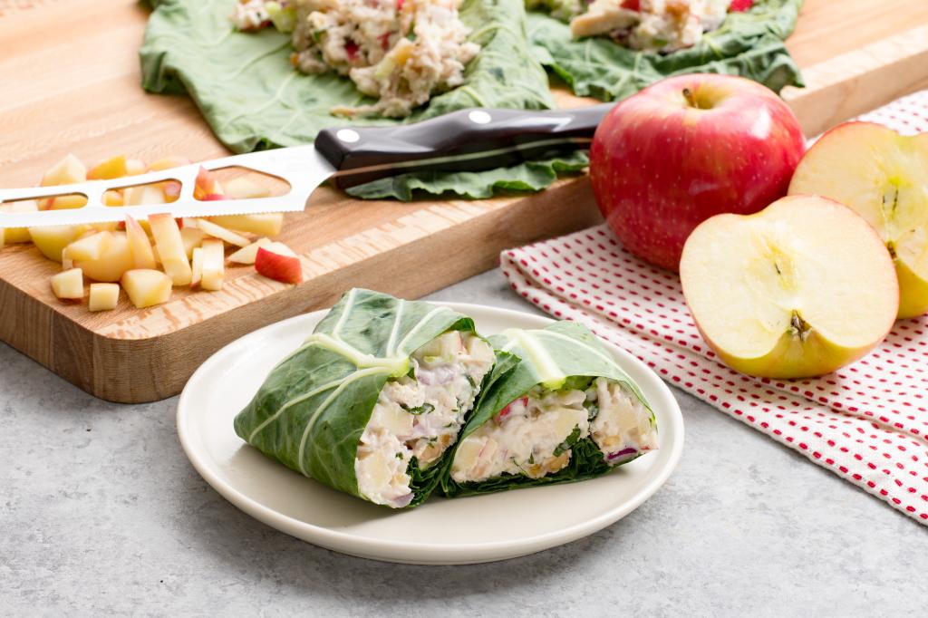 Waldorf Chicken Salad Collard Wrap