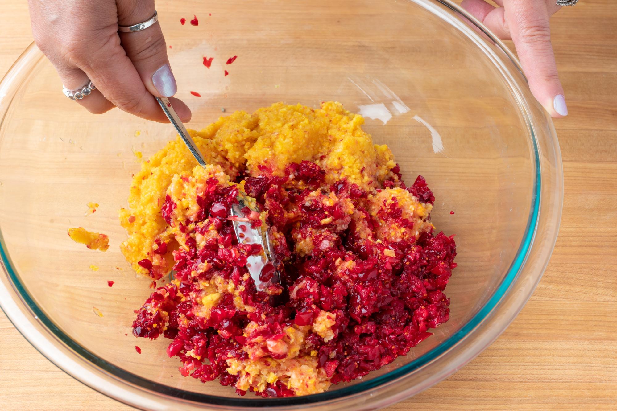 Mixed up cranberry sauce.