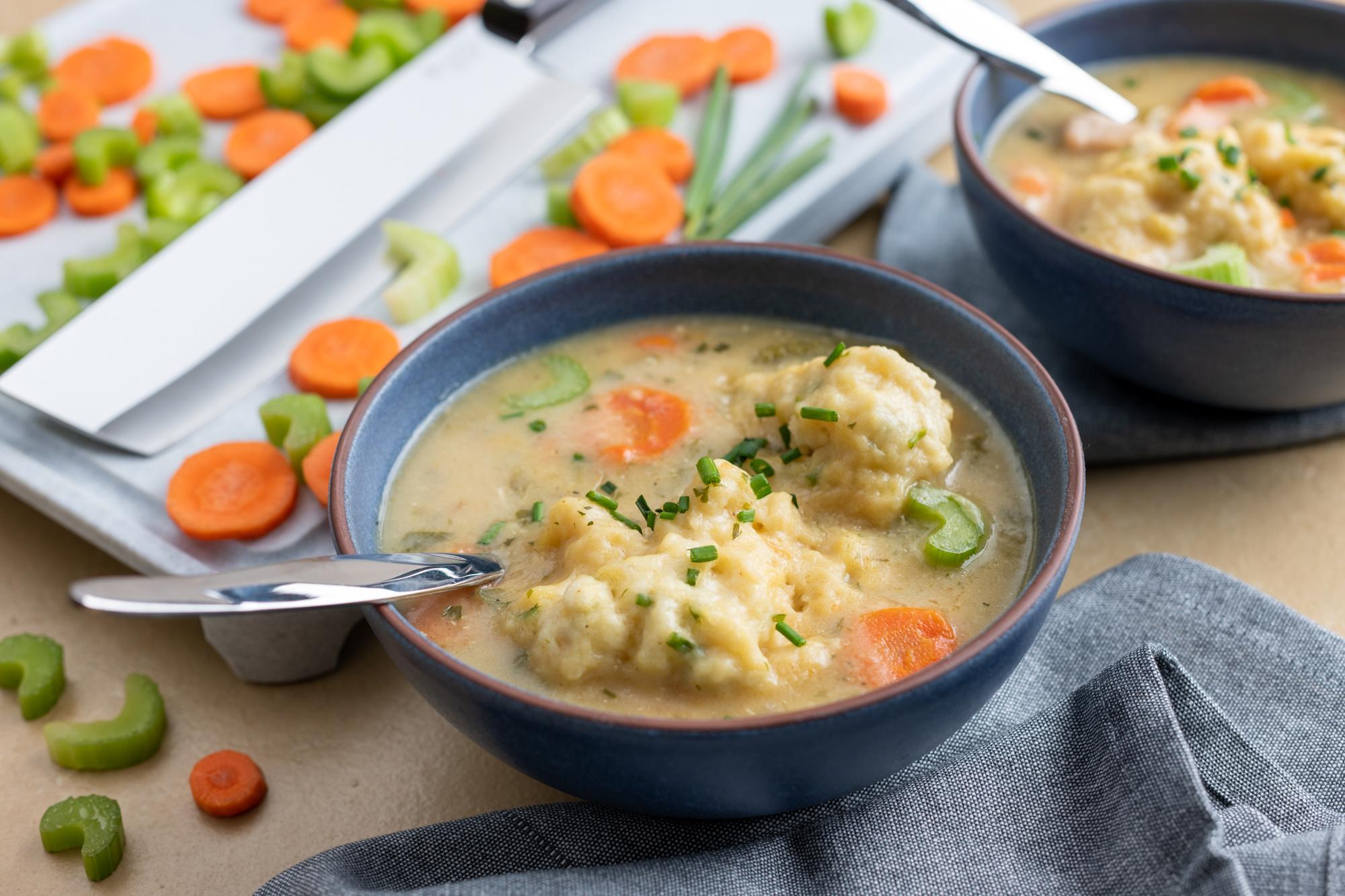 Chicken Soup With Chive Dumplings