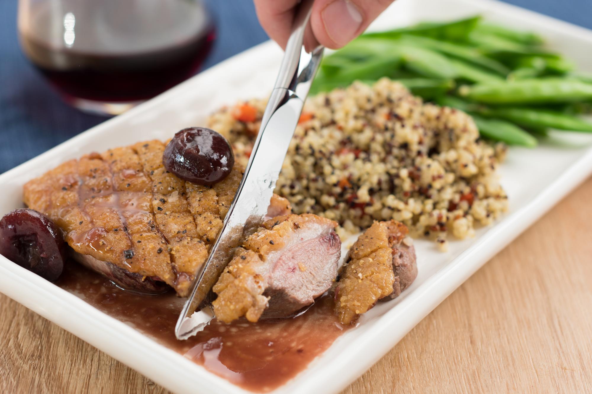 Duck Breasts With Cherry Port Sauce