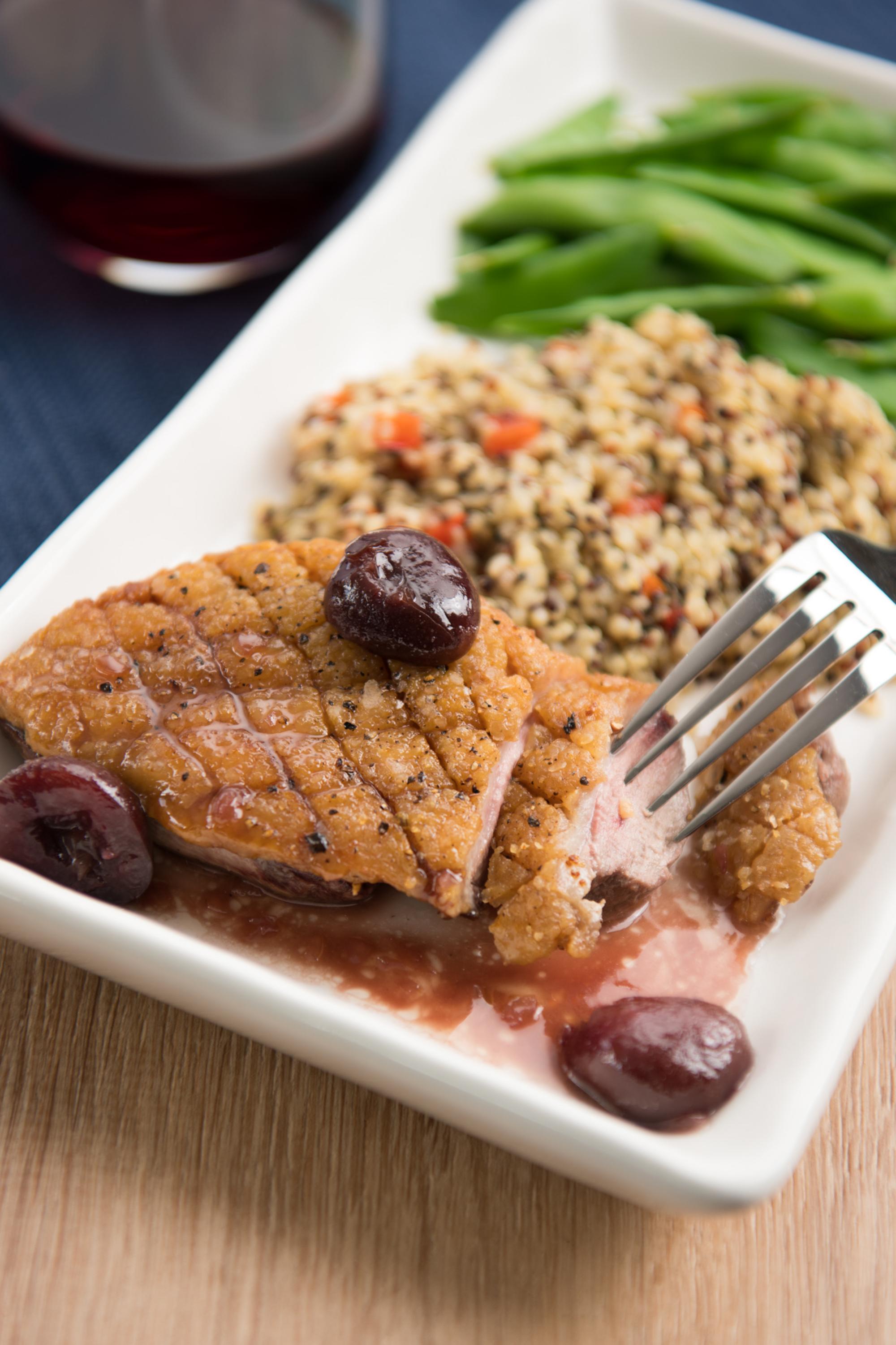 Duck Breasts with Cherry Port Sauce