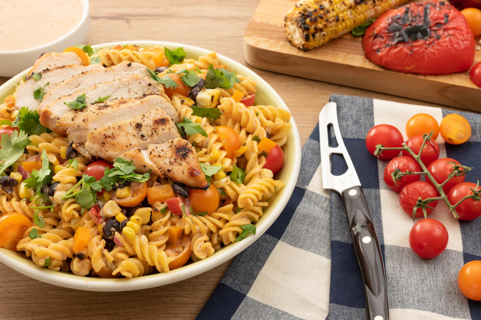 Grilled Veggie Tex-Mex Pasta Salad