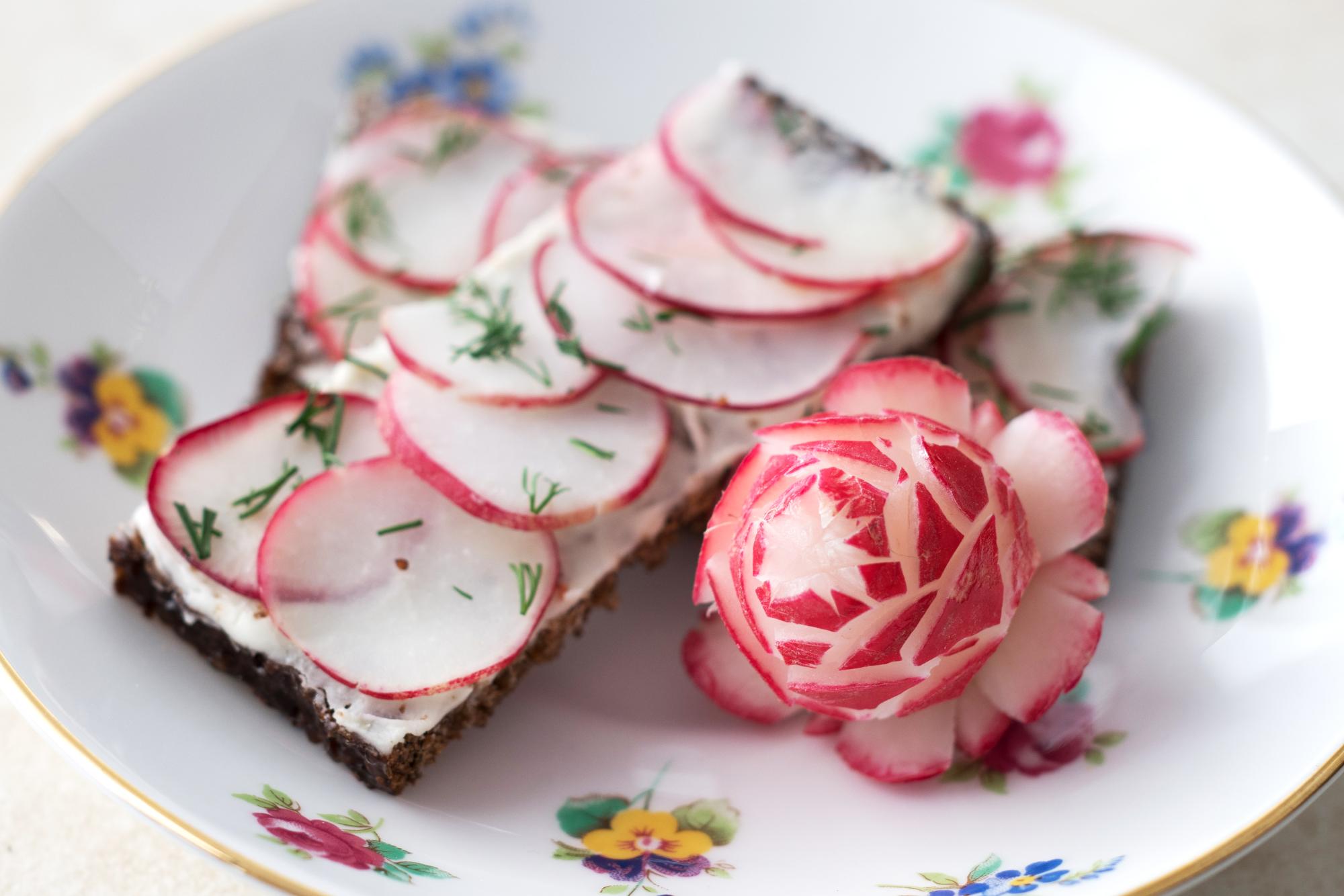 This is a picture of a radish rose.