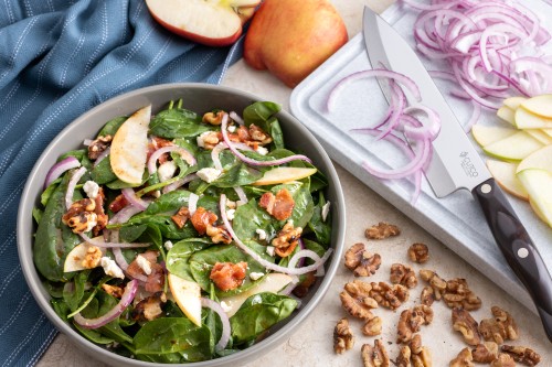 Fall Flavors in a Warm Spinach Apple Salad