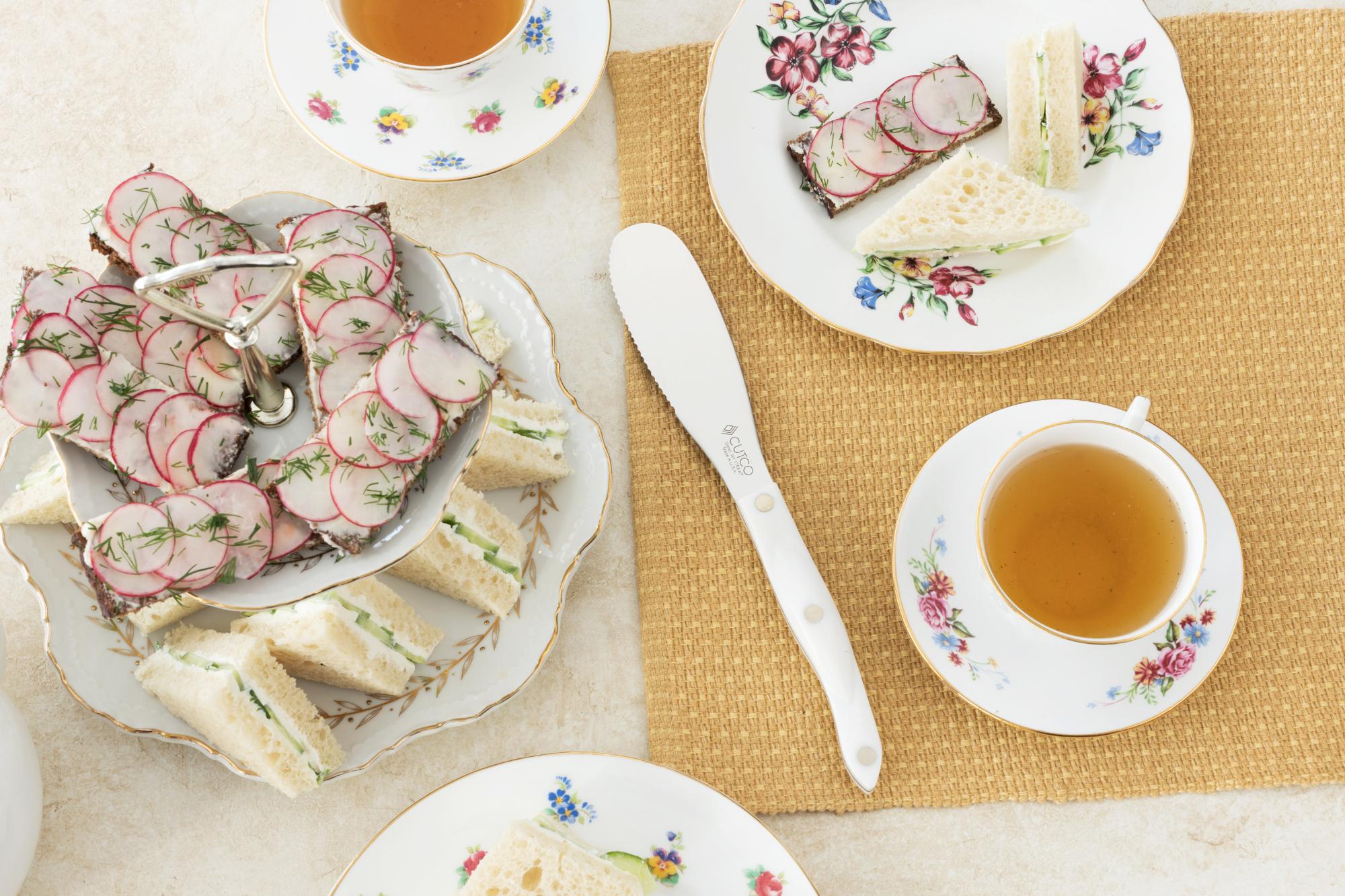 Assortment of tea sandwiches.