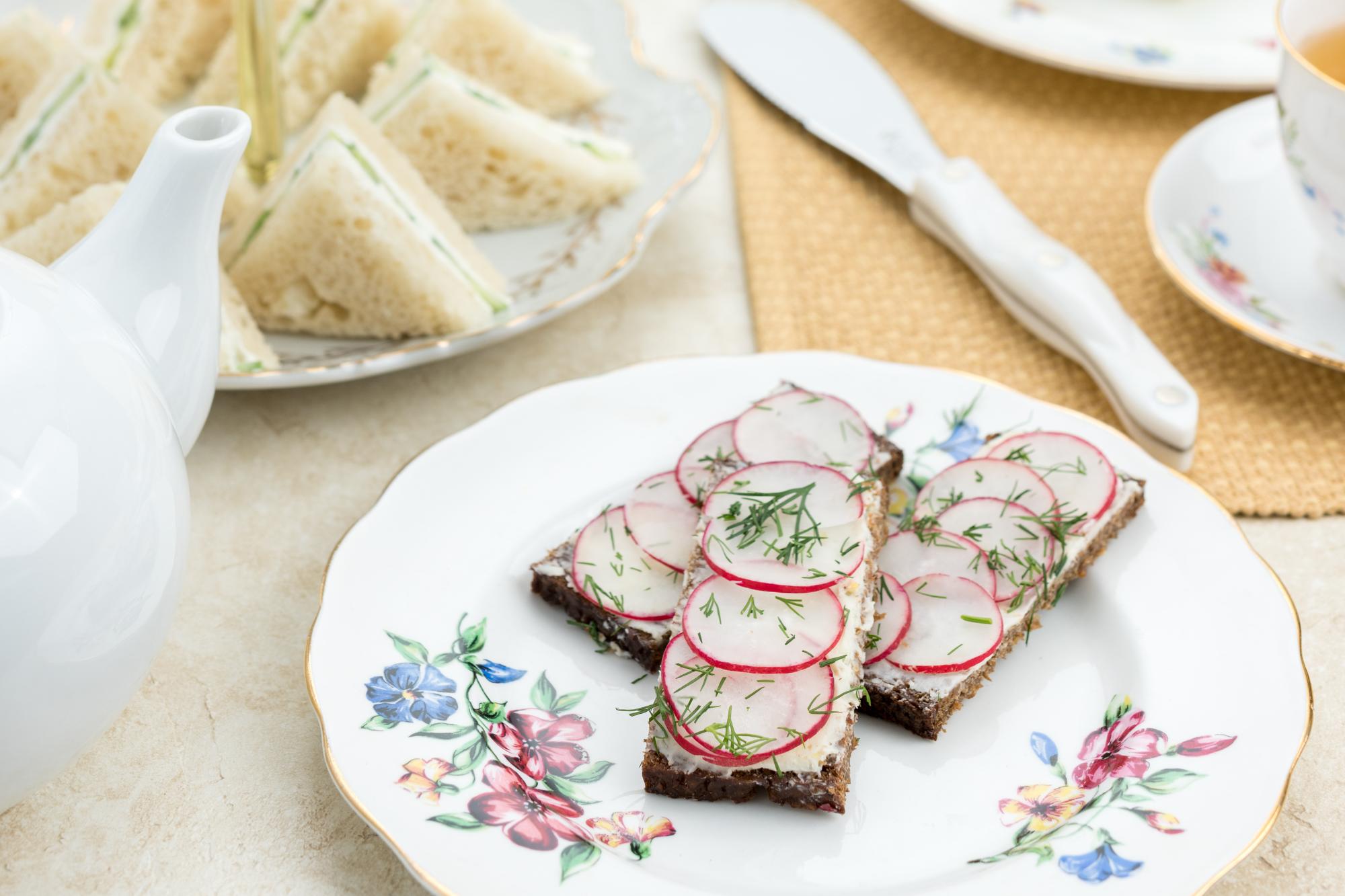 Open-Faced Radish Tea Sandwiches