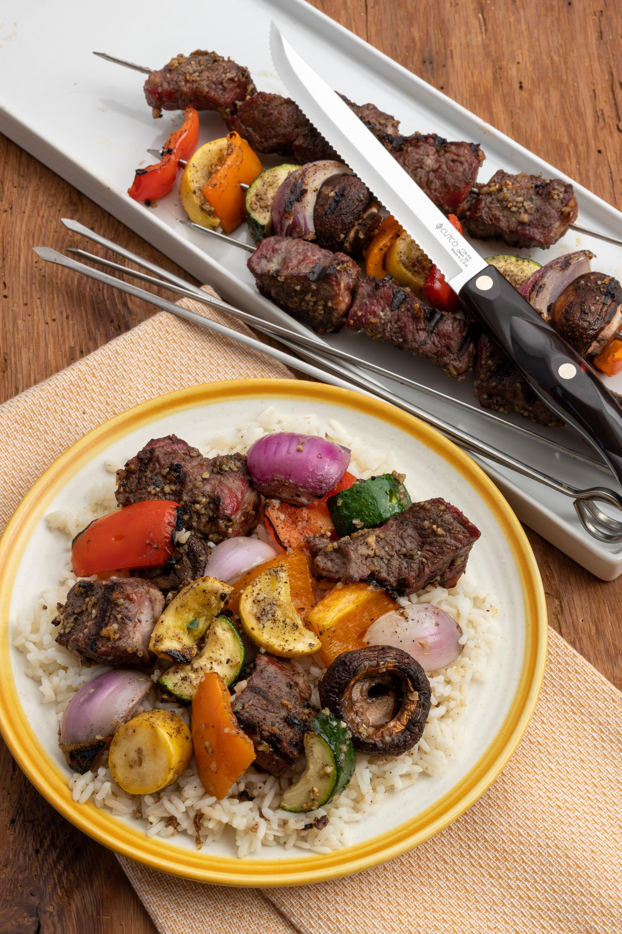 Garlic Parmesan TriTip Kabobs