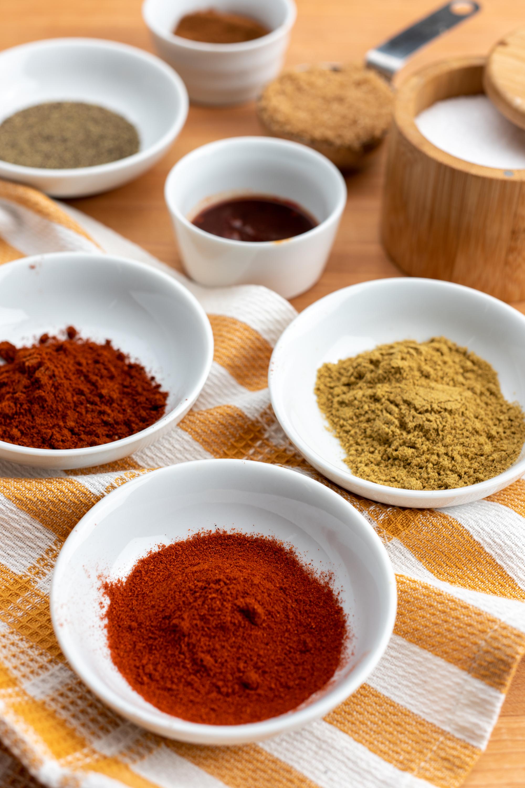 Prepared spices for the recipe.