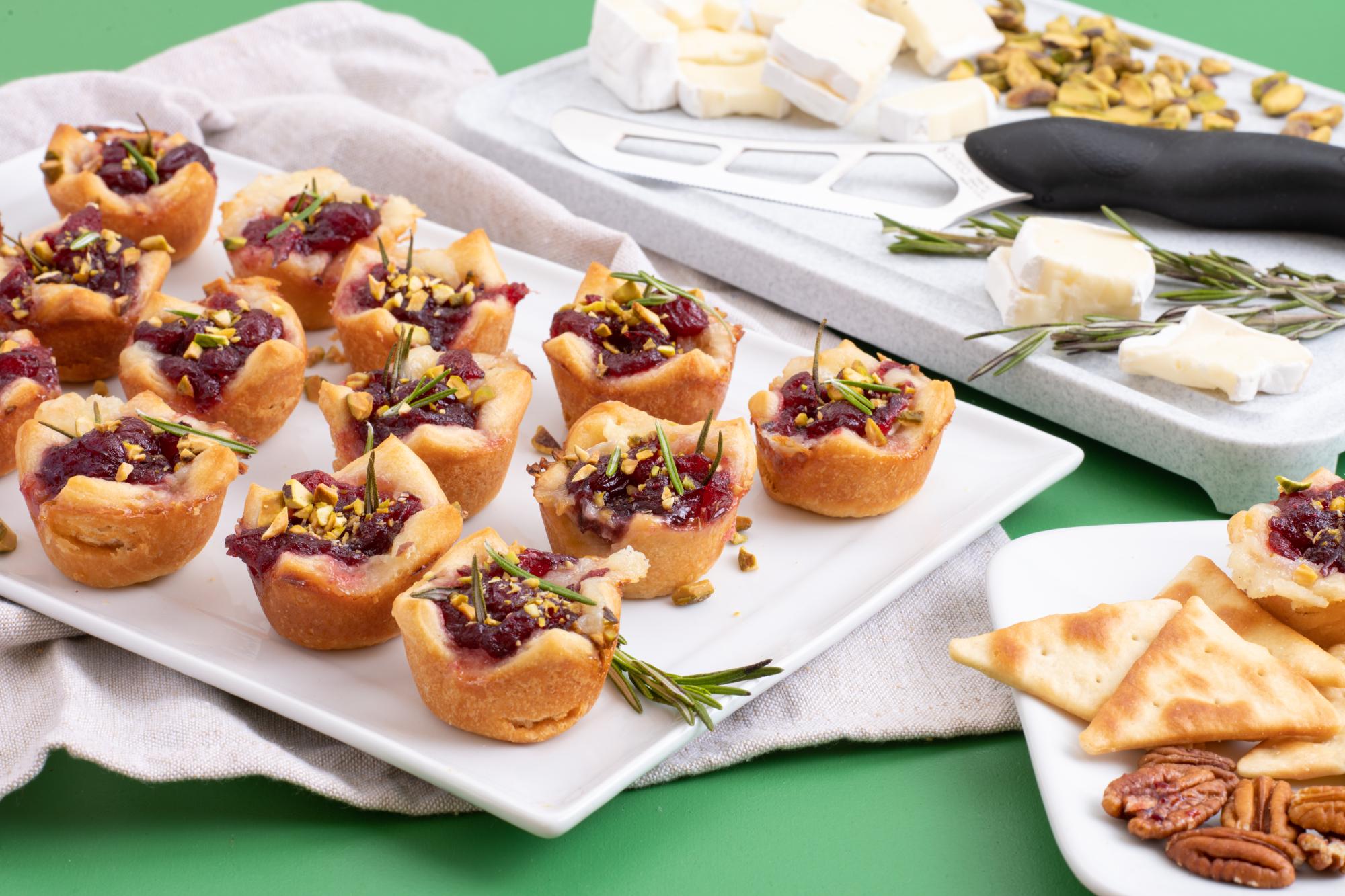 Cranberry, Brie and Pistachio Bites