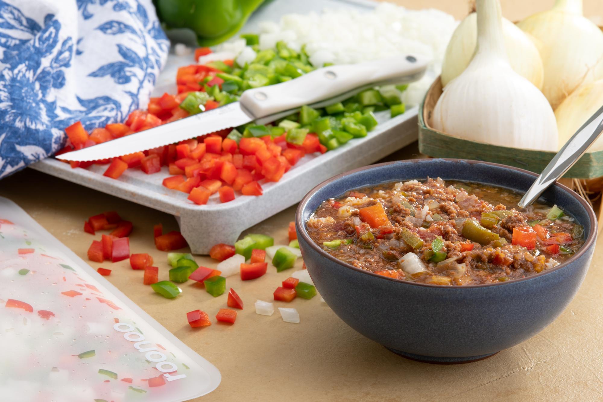 Stuffed Pepper Soup Freezer Meal