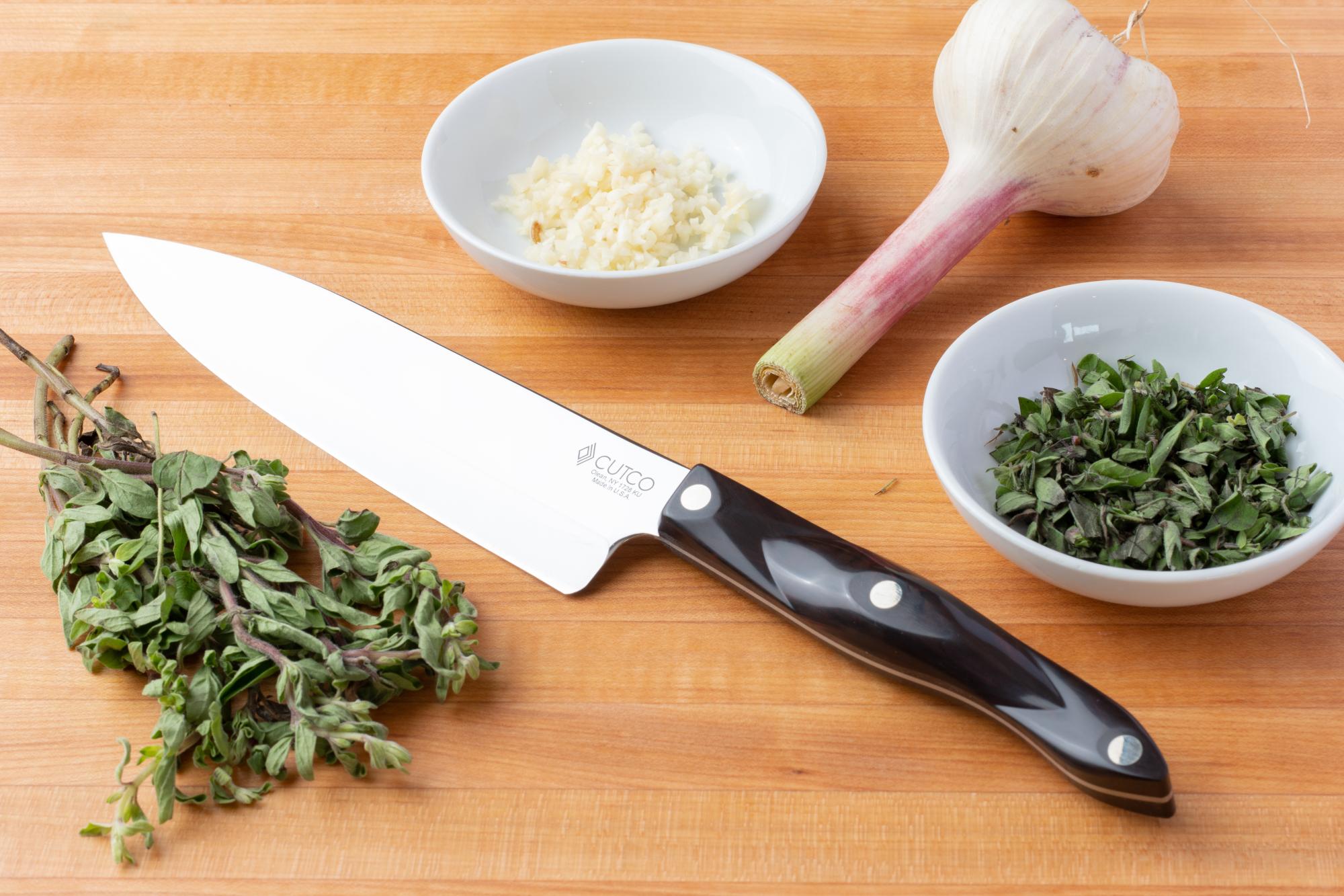 Use the Petite Chef for the garlic and fresh oregano.