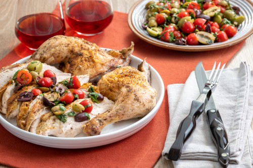 Chicken With Green Olives, Tomato and Parsley