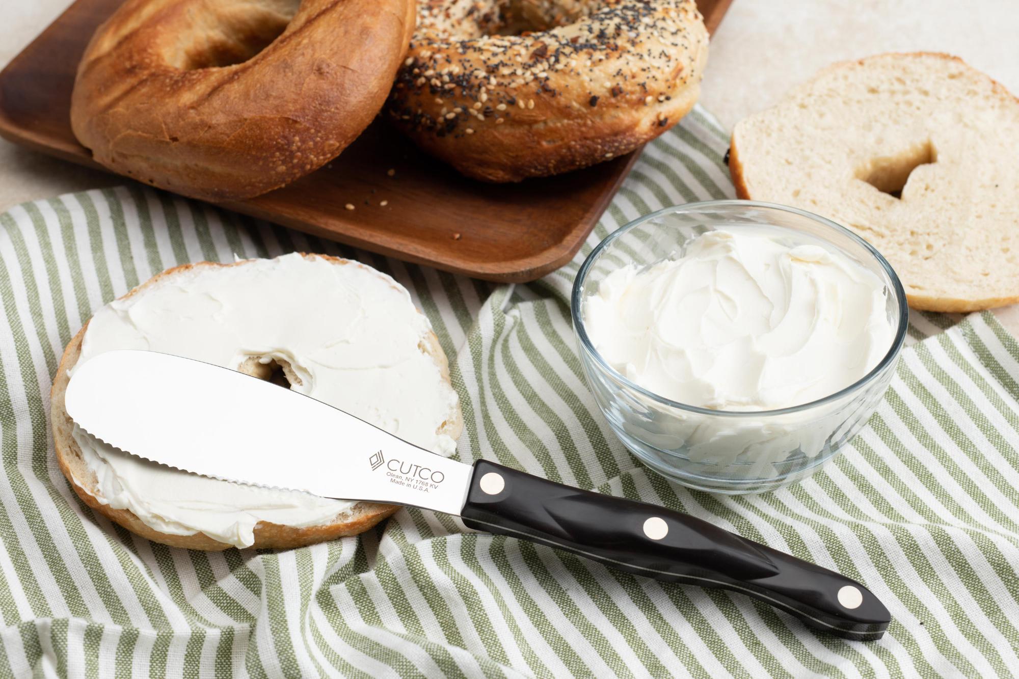 The Spatula Spreader is great for spreading cream cheese.