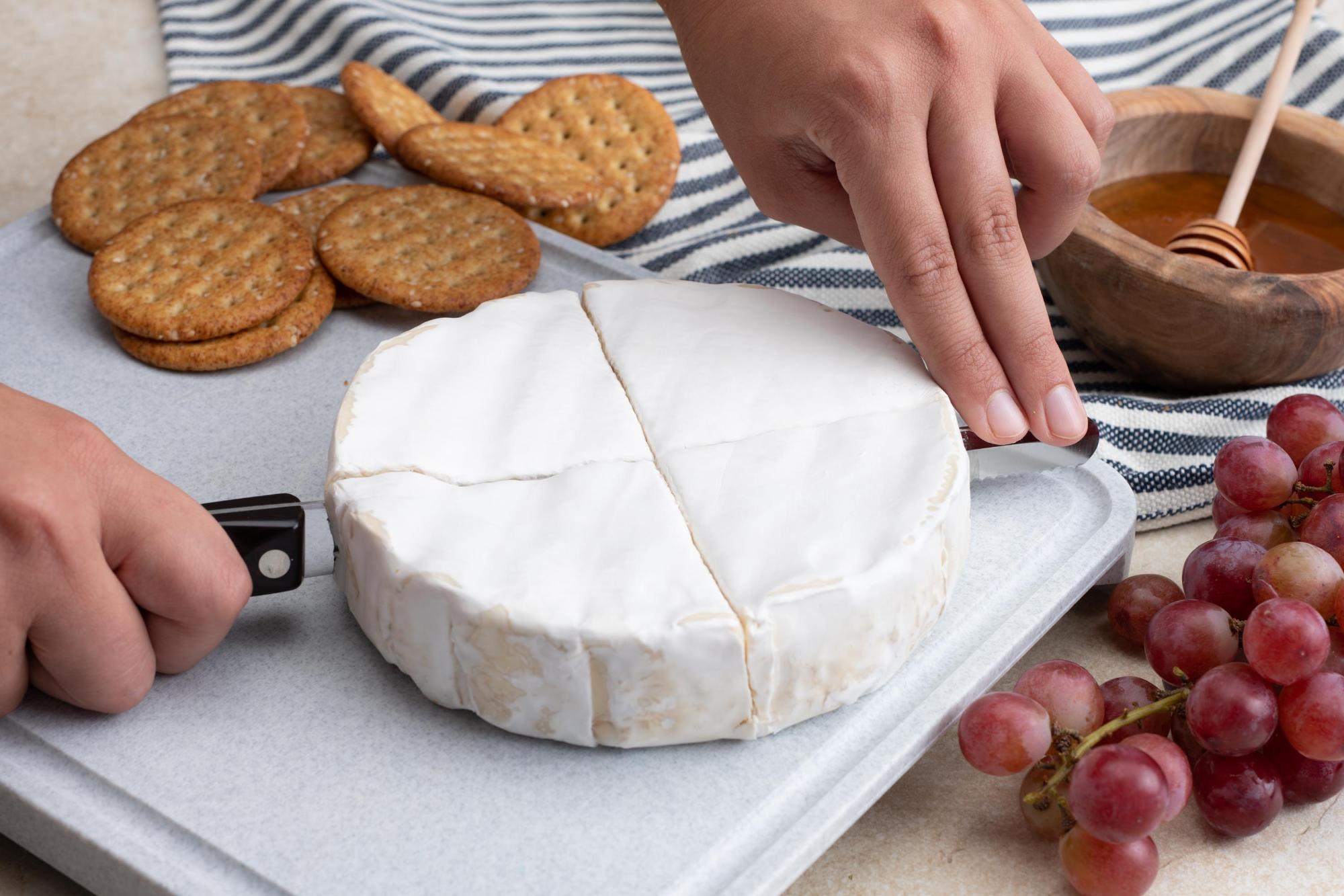 The Petite Slicer is good for a large wheel of brie.
