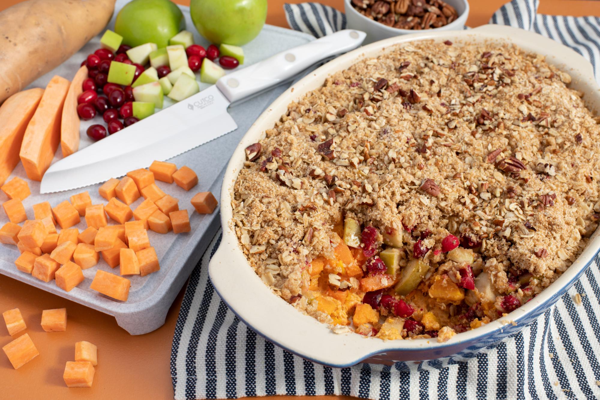 Sweet Potato Crisp With Apples and Cranberries