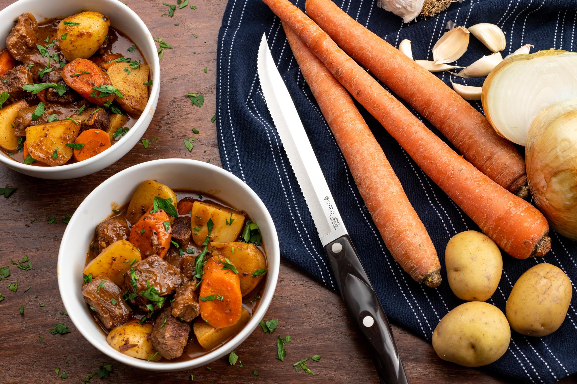 Traditional Beef Stew With Potatoes And Carrots