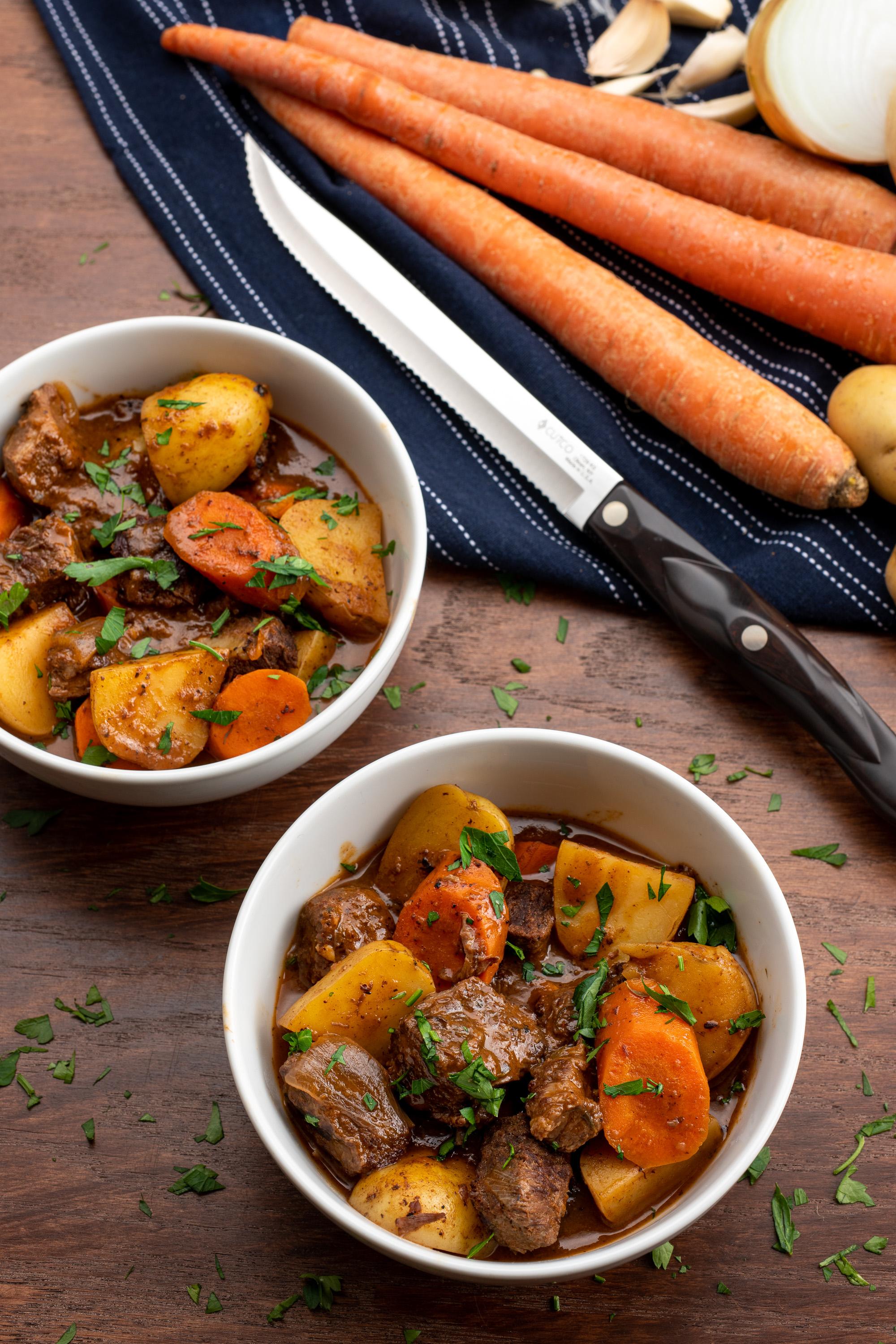 Traditional Beef Stew With Potatoes And Carrots 