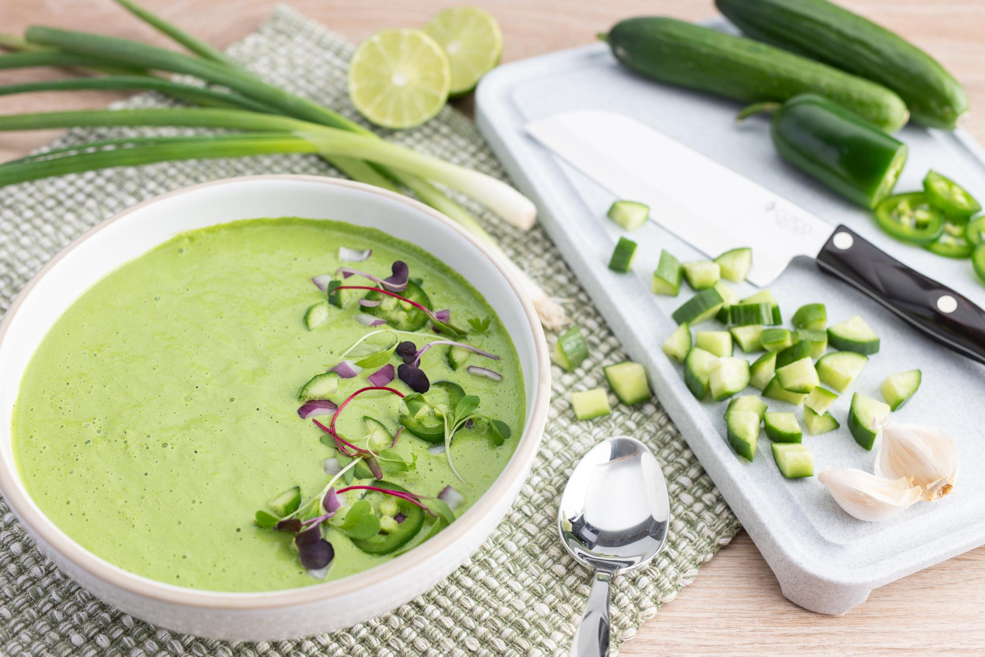 Cold Cucumber Soup With Lime, Jalapeño and Greek Yogurt